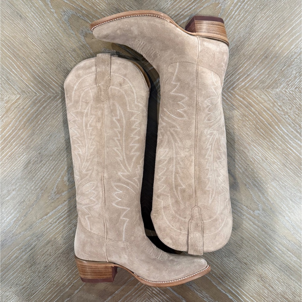 Tecovas The Abby Driftwood Suede Tall Western Cowgirl Boots NWOB 8B Classic - Picture 6 of 10